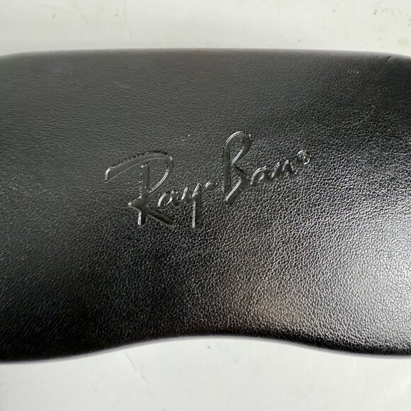 Ray Ban Black Leather Glasses Case Sunglasses Luxury Eyewear Protection Storage - Picture 7 of 11